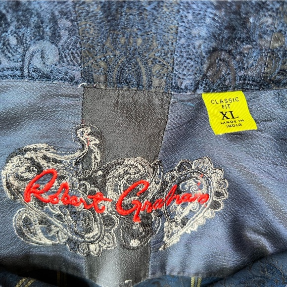 Robert Graham Knowledge Wisdom Truth Mens Button Down Navy Stripe, size XL - Picture 7 of 7